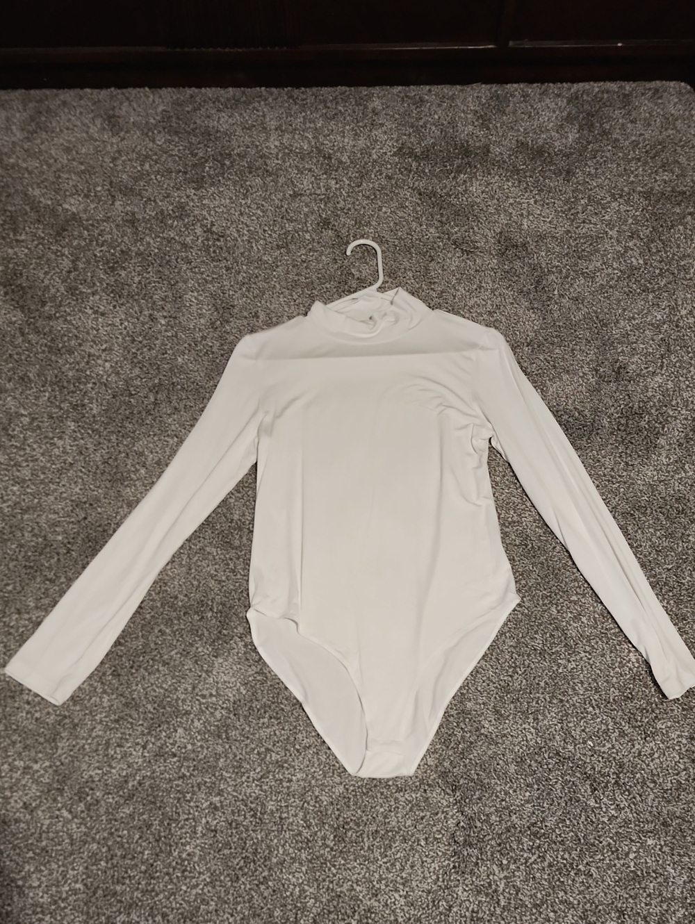 Plus White Long-Sleeve One-Piece Bodysuit